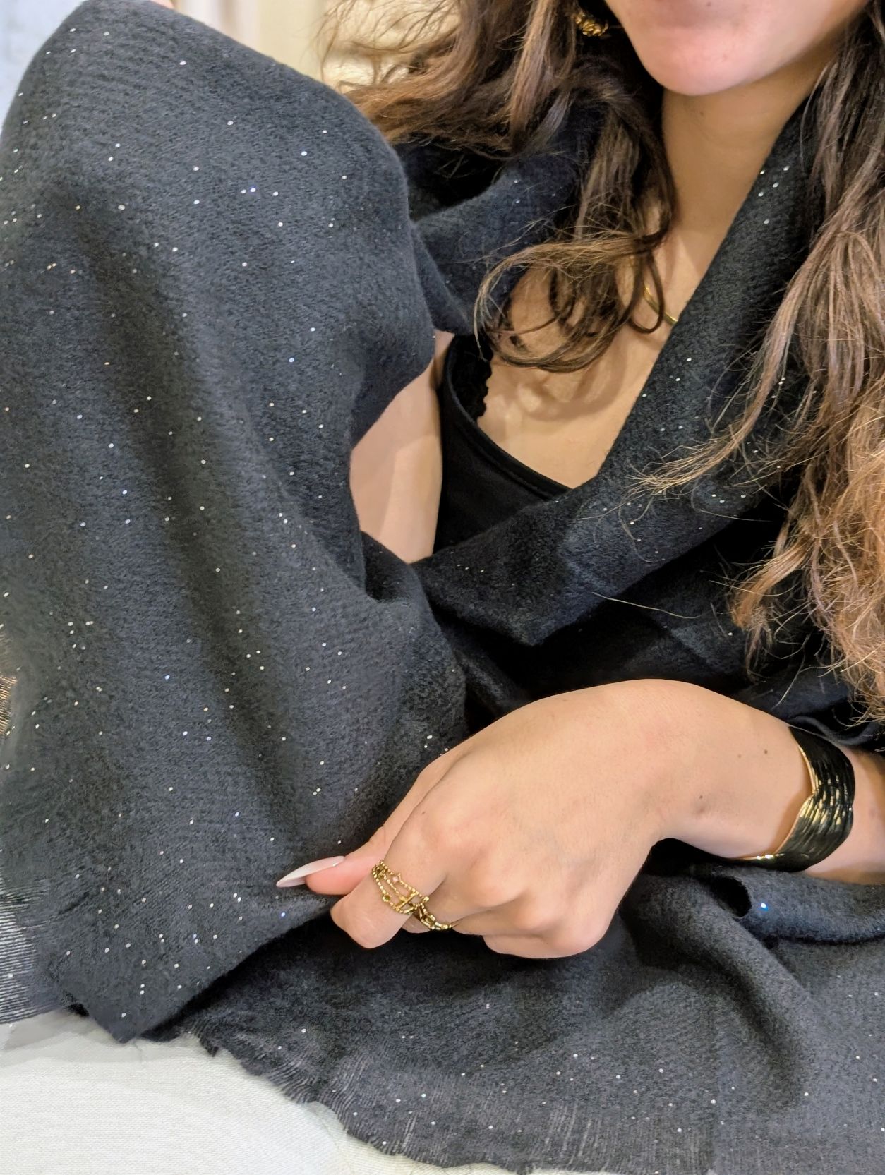 Echarpe Noire Strass – Image 3