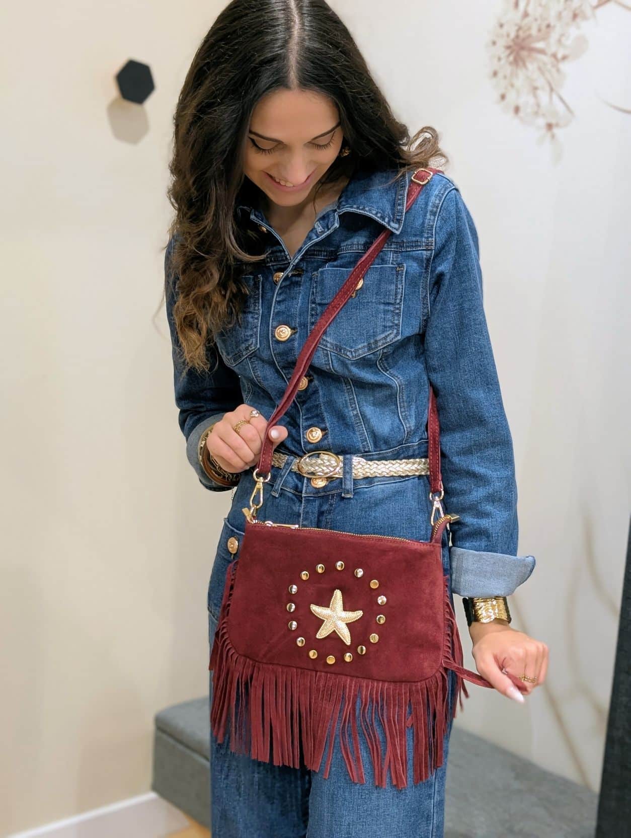 Sac Bordeaux à Franges – Image 5