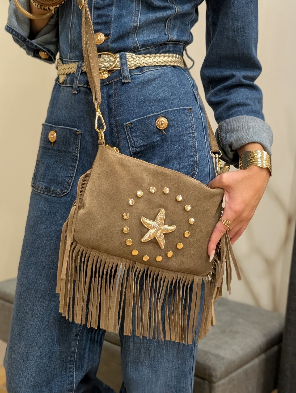 Sac Taupe à Franges – Image 5