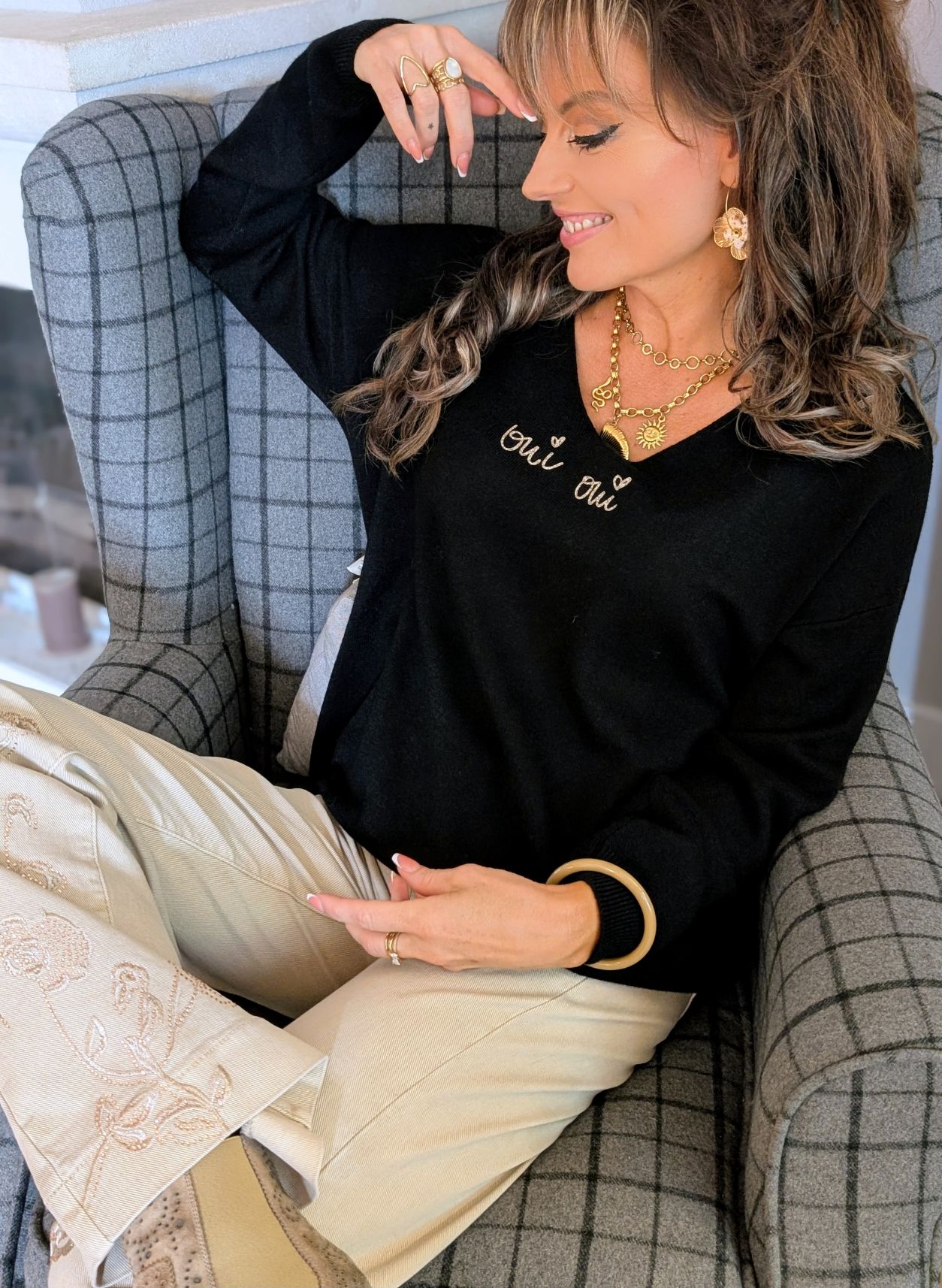 Pull "Oui Oui" Black – Image 5