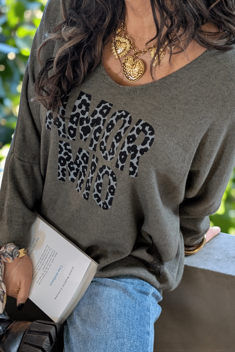 Pull Amor Mio Kaki – Image 4