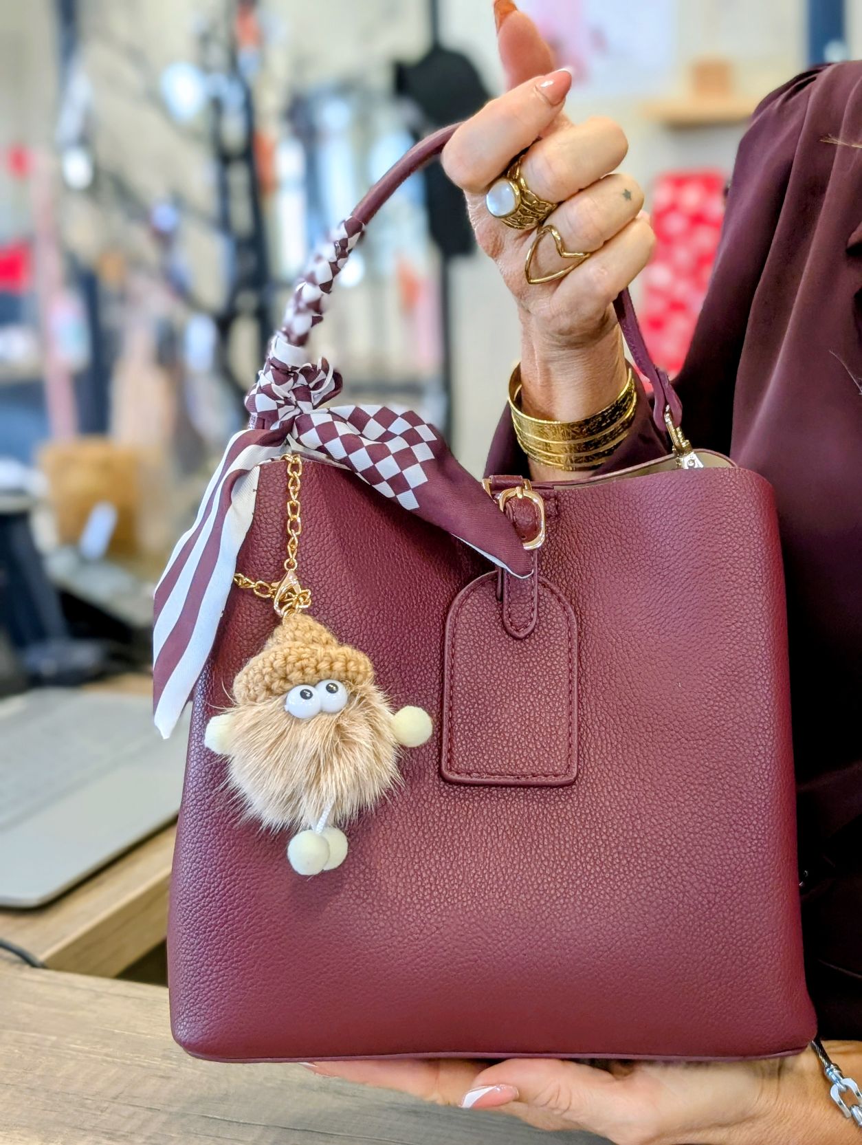 Sac Uni Bordeaux Ruban – Image 4