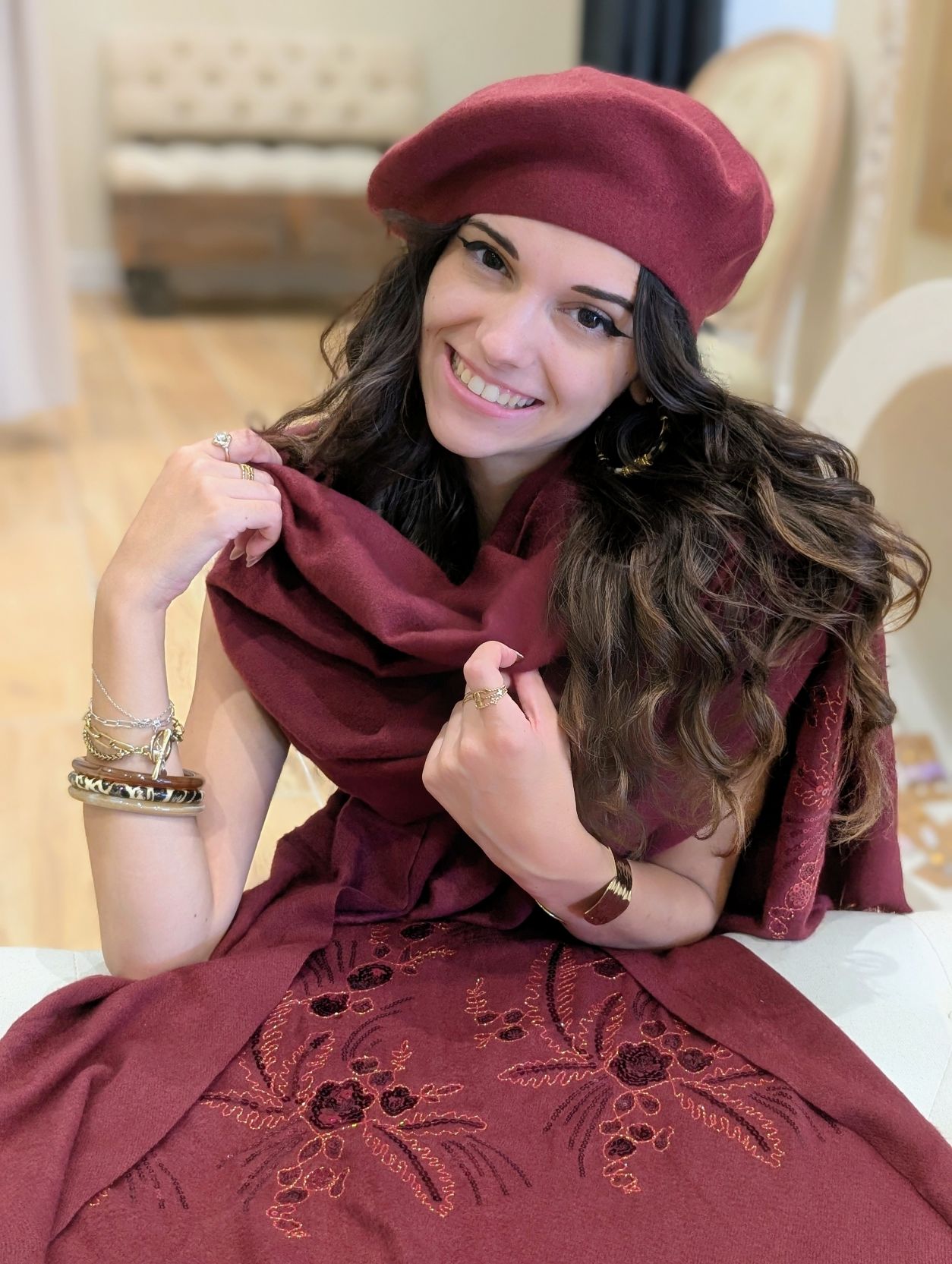 Echarpe Sequin Burgundy
