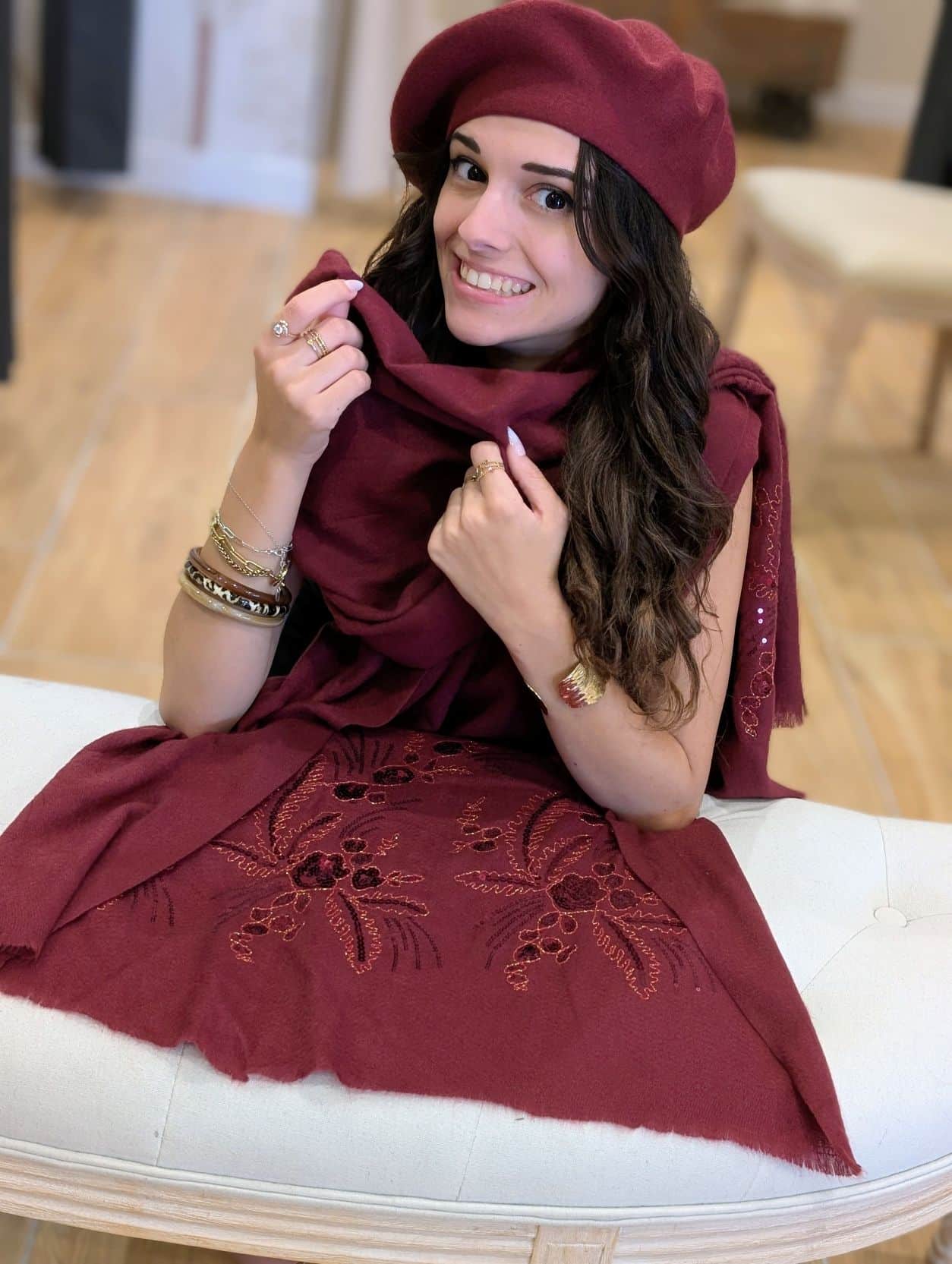 Echarpe Sequin Burgundy – Image 3