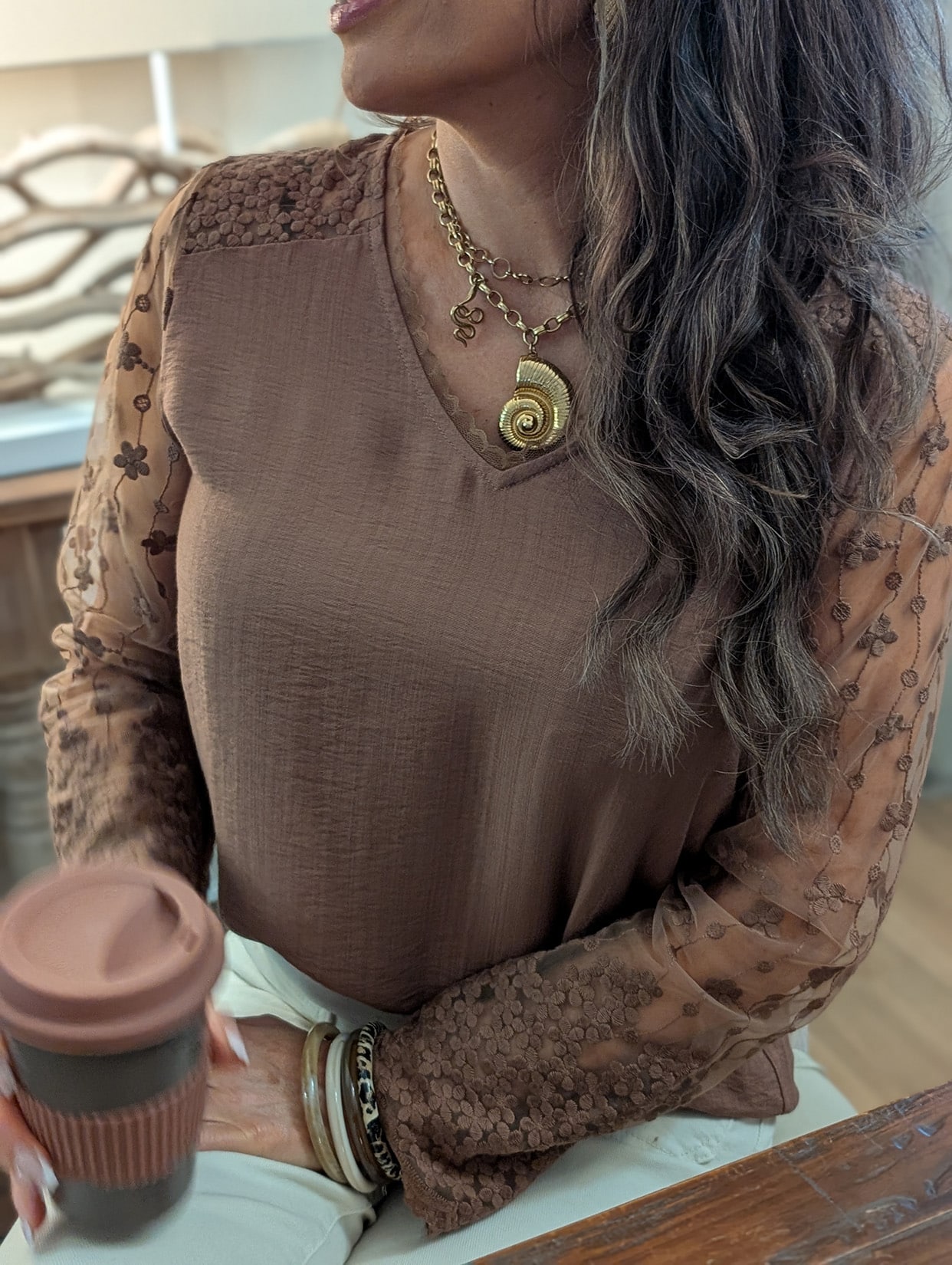 Blouse Noémie Choco – Image 2