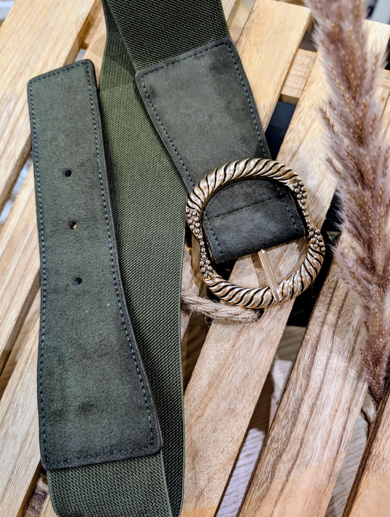 Ceinture Kaki Boucle Fantaisie – Image 3