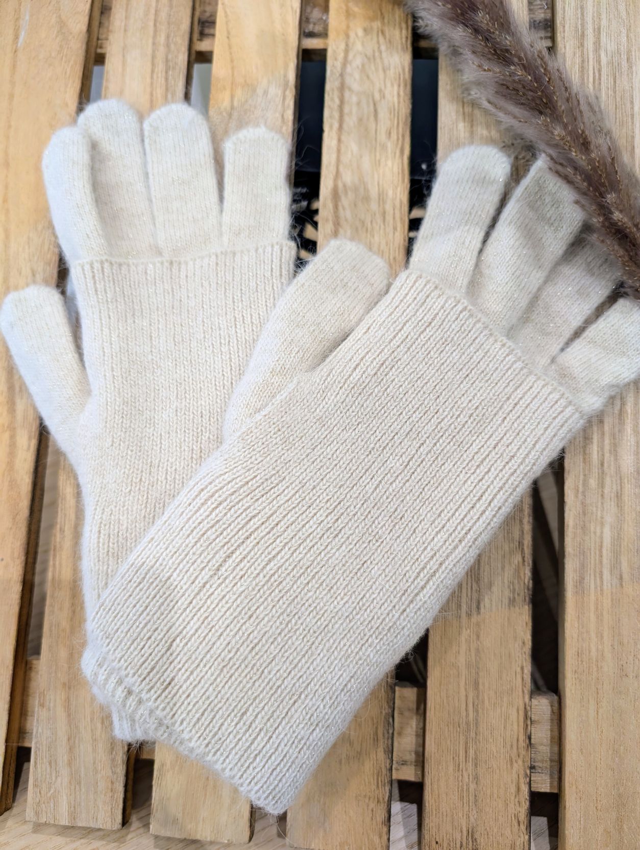 Gants/Mitaines Beige – Image 3