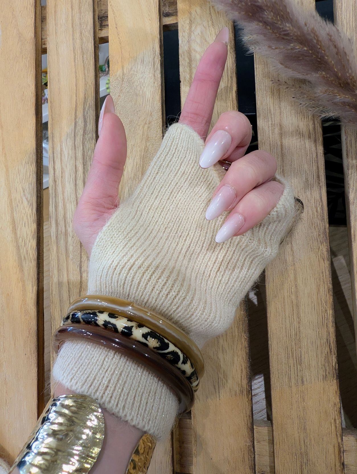 Gants/Mitaines Beige – Image 4