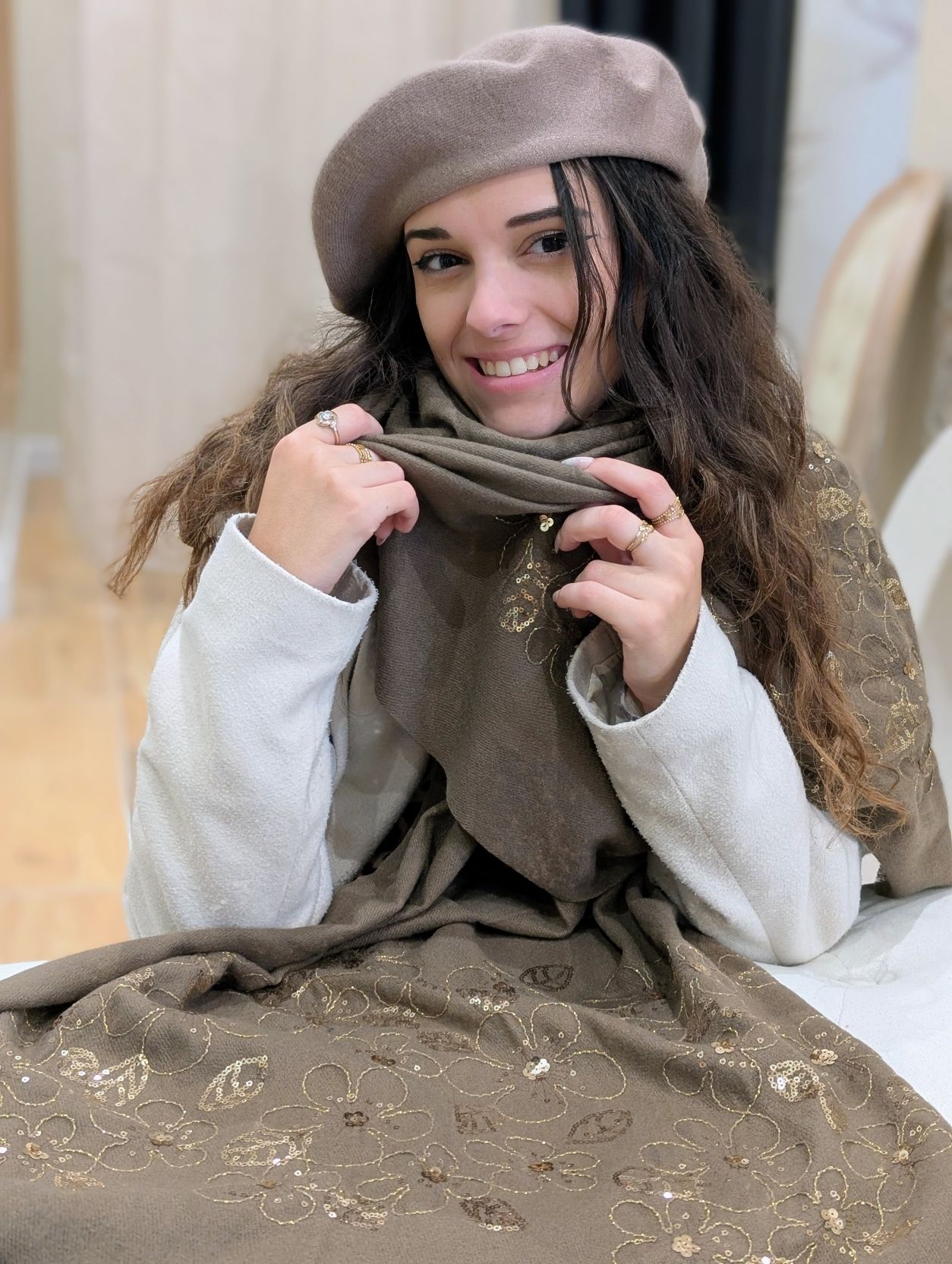 Echarpe Gaby Dark Taupe – Image 3