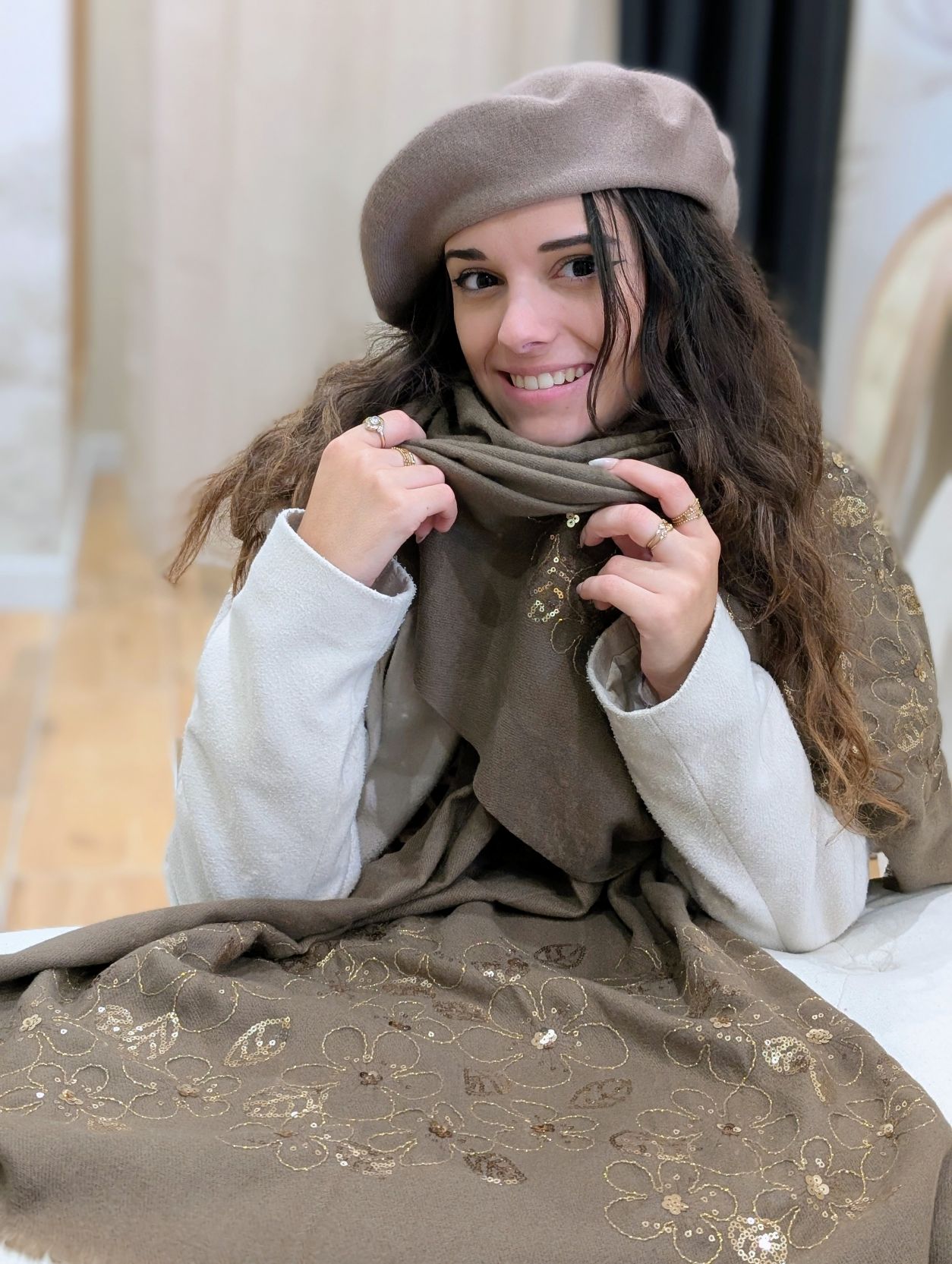 Echarpe Gaby Dark Taupe
