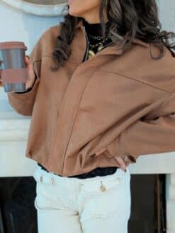 Alternative view of Veste oversize Maya Camel
