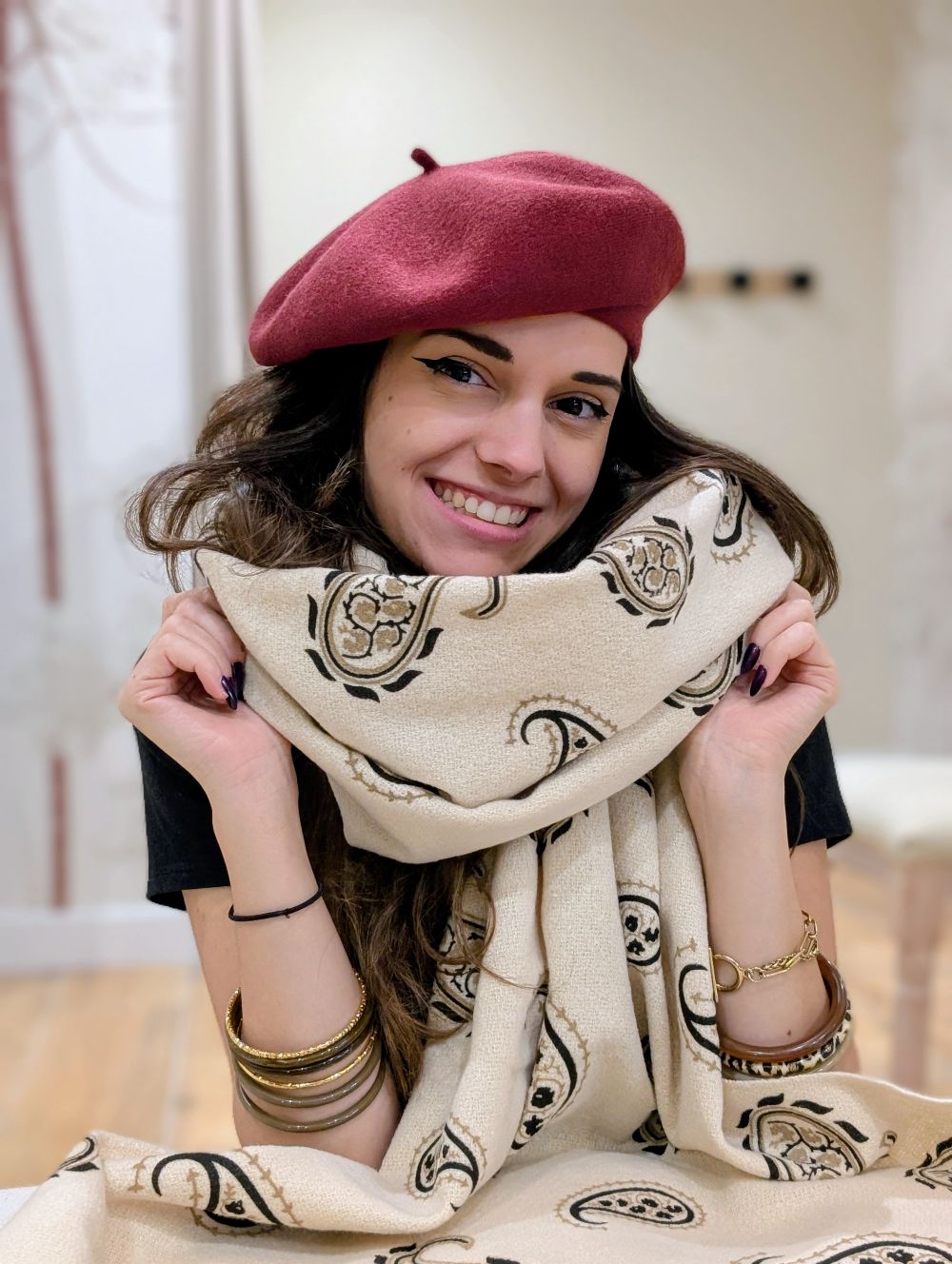Écharpe Ines beige – Image 2