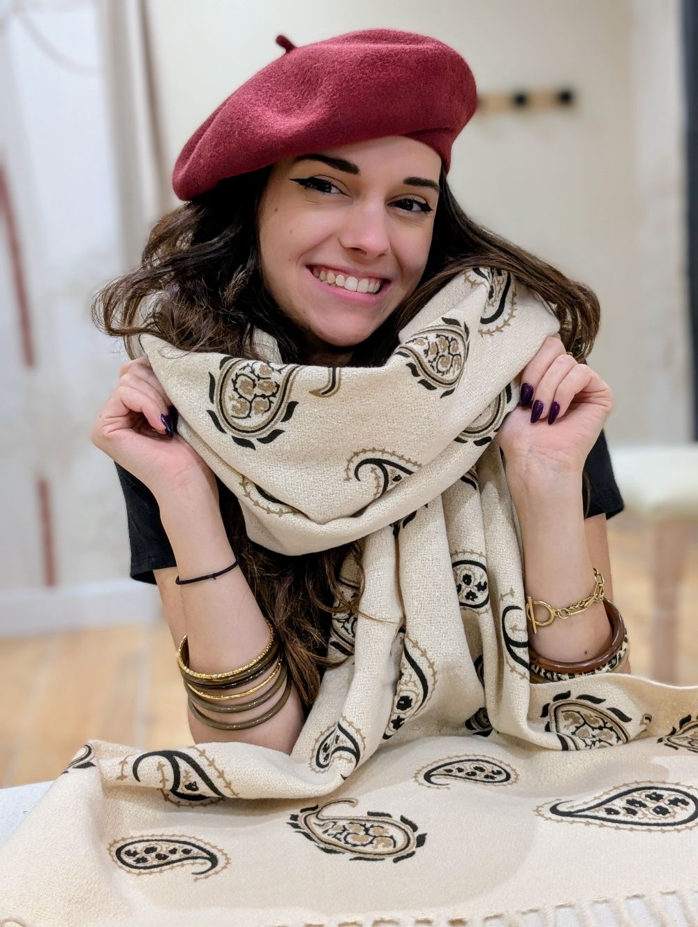 Écharpe Ines beige – Image 4
