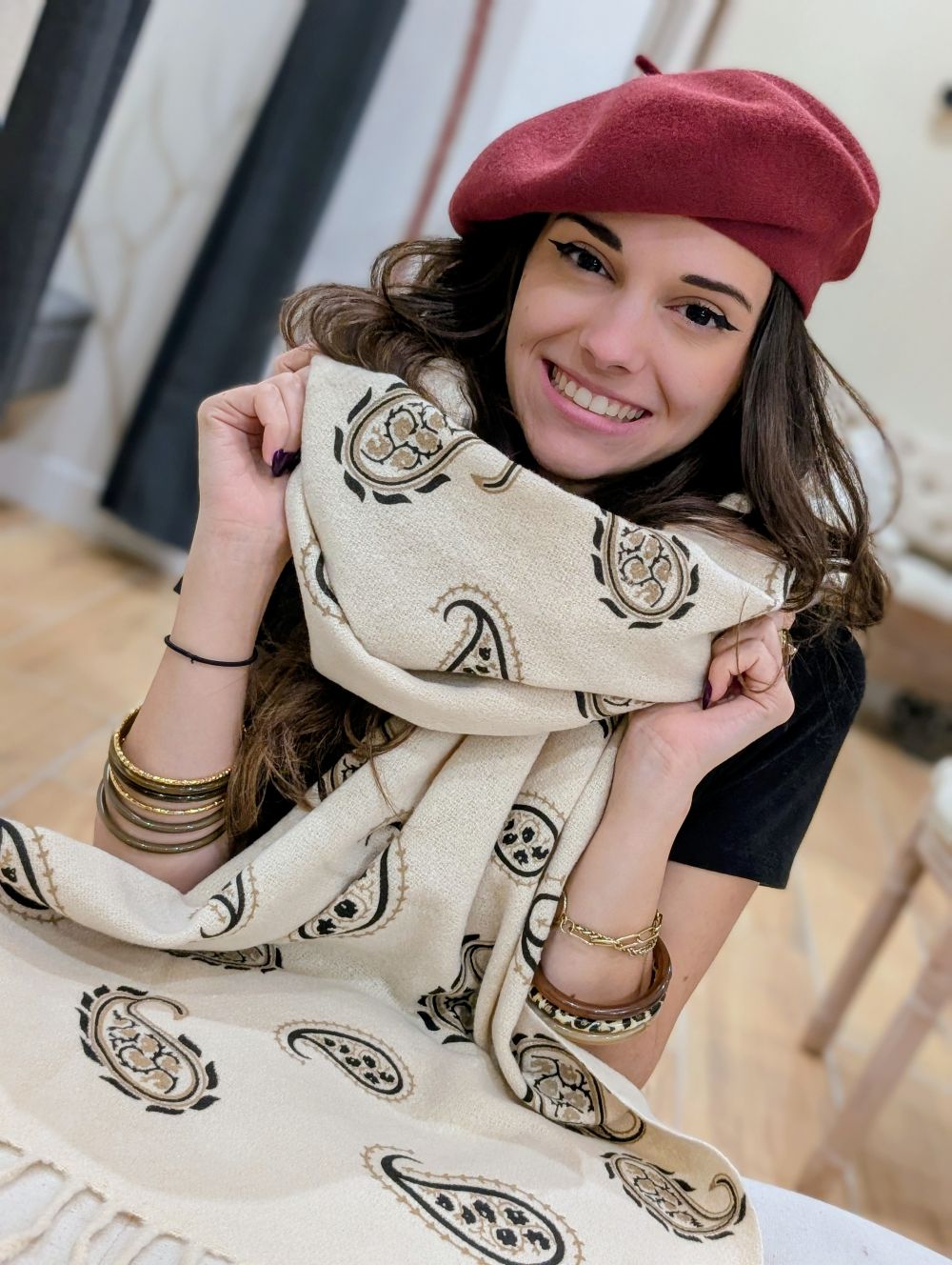Écharpe Ines beige – Image 3