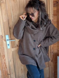 Manteau Doudie + écharpe Choco