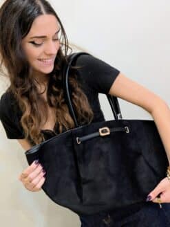 Alternative view of Sac cabas suédine Noir