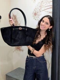 Sac cabas suédine Noir
