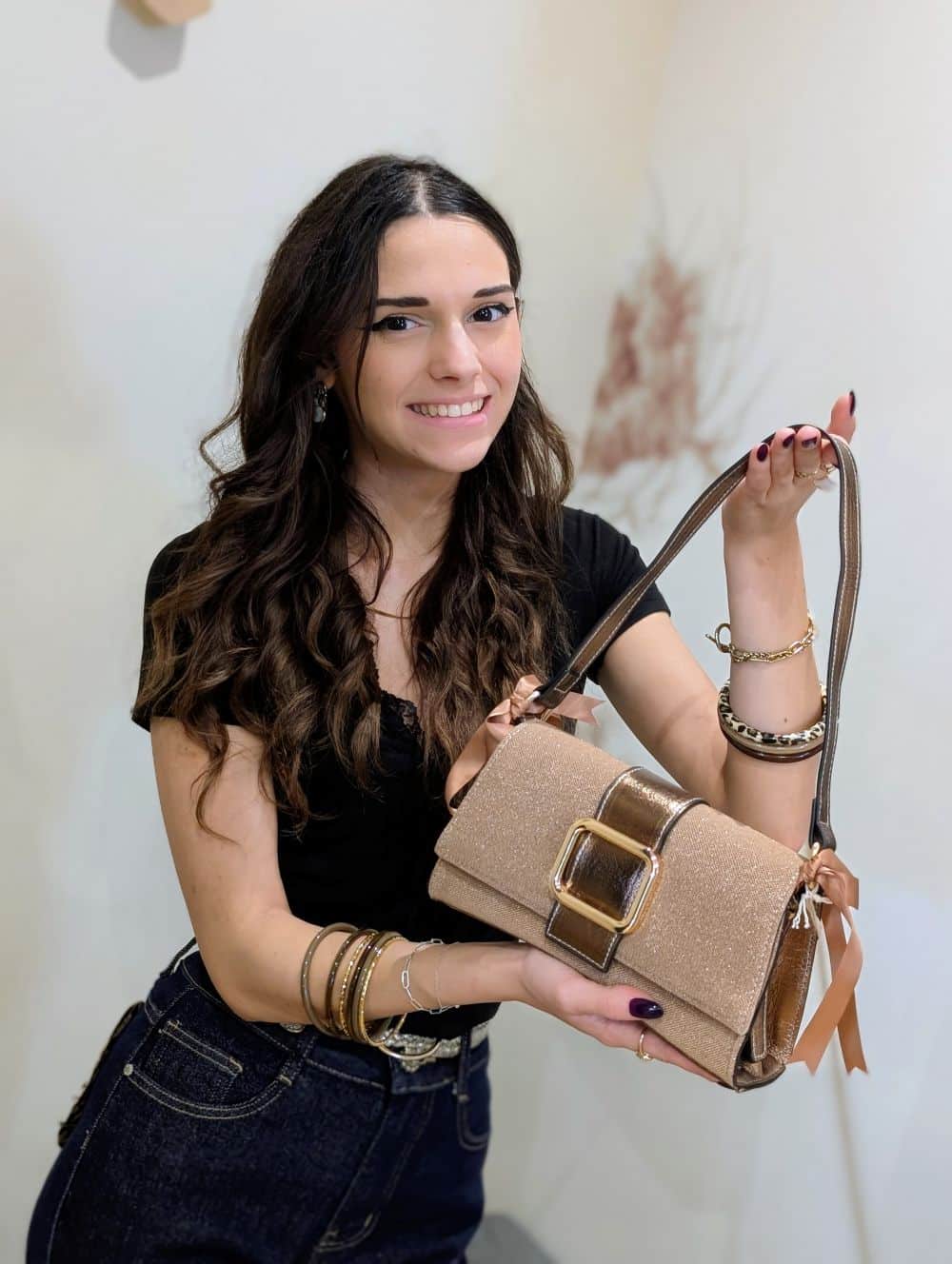 Sac doré brillant