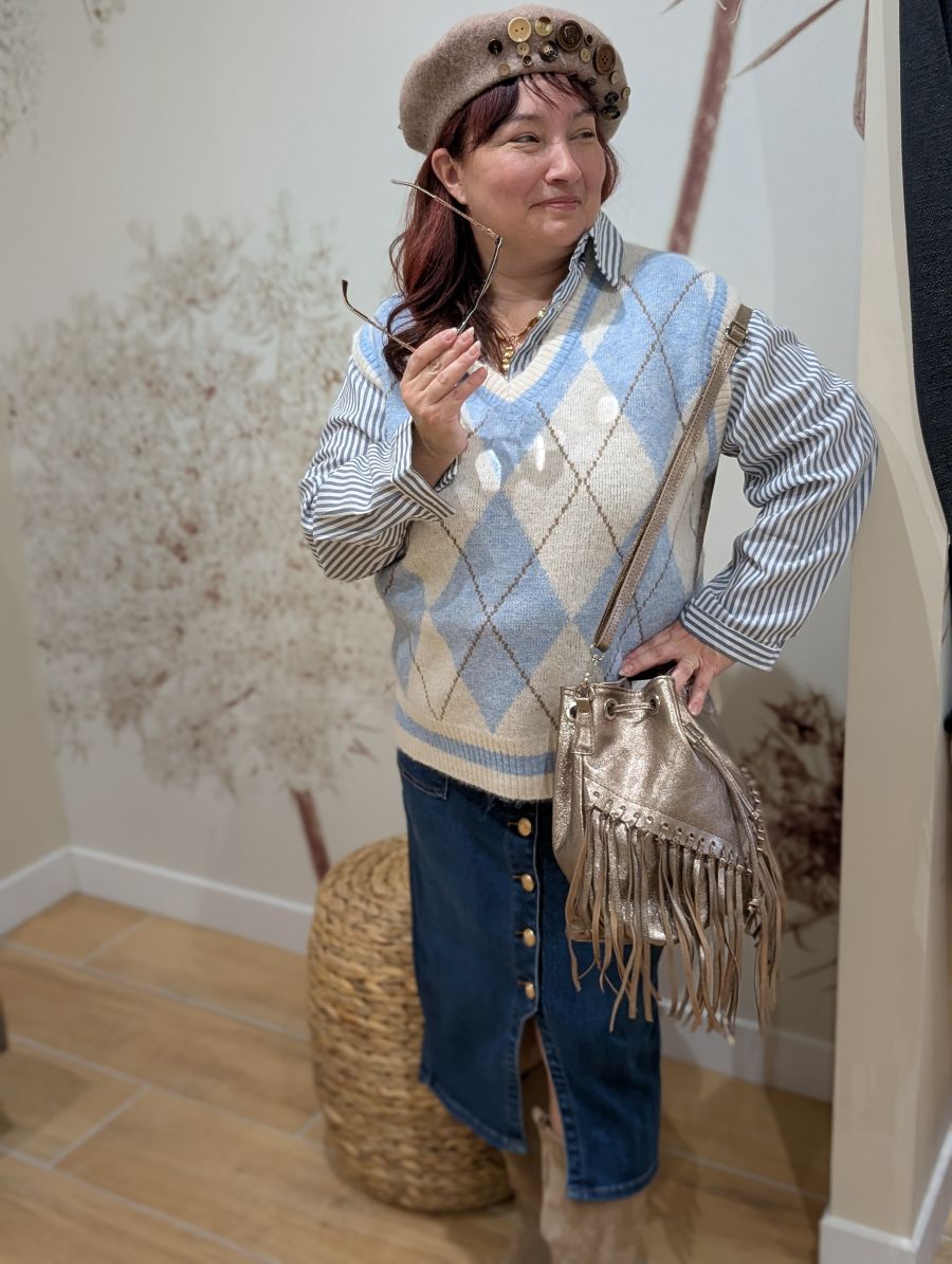 Pull sans manche Losanges – Image 5