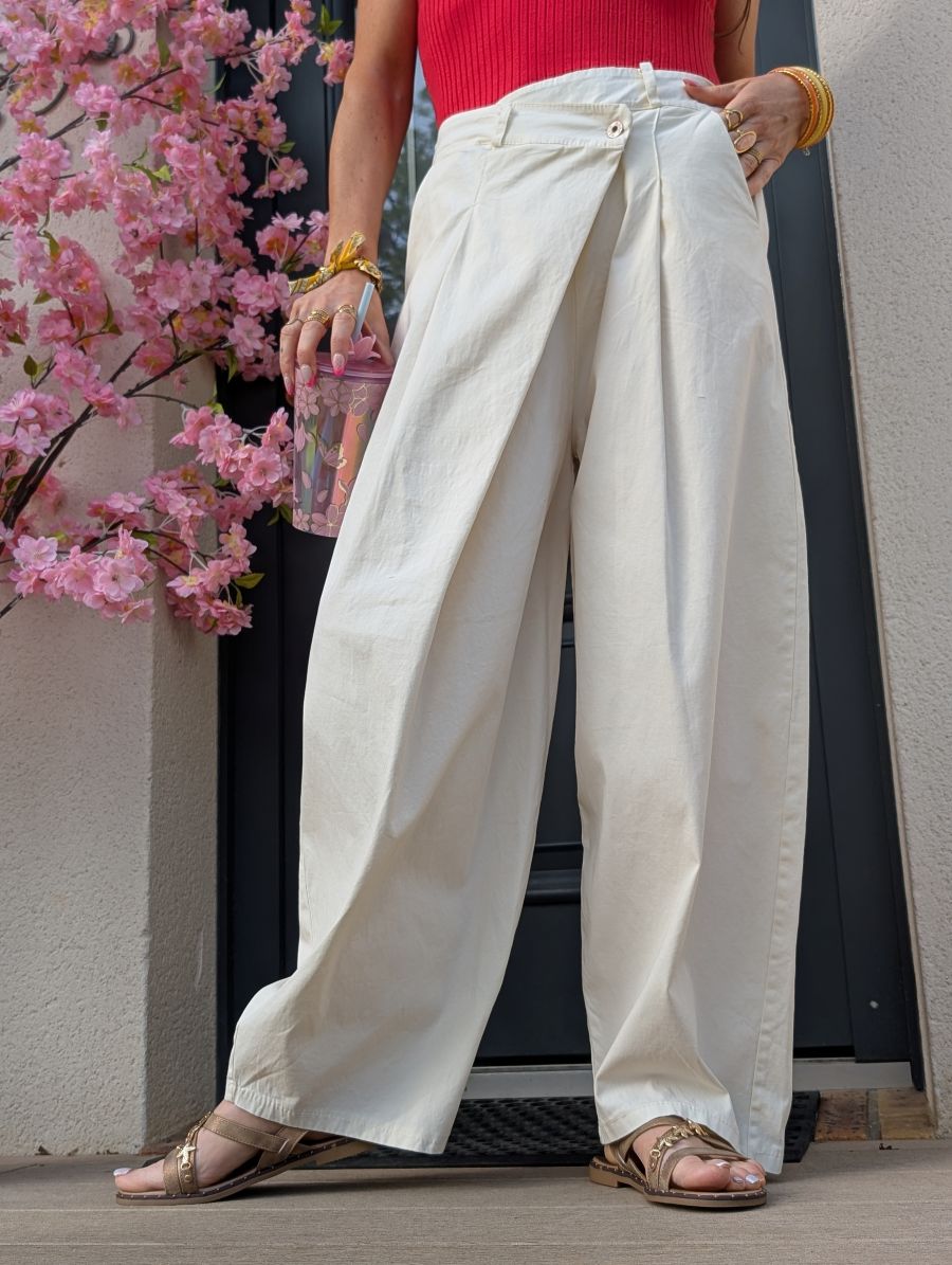 Pantalon asymétrique beige – Image 2