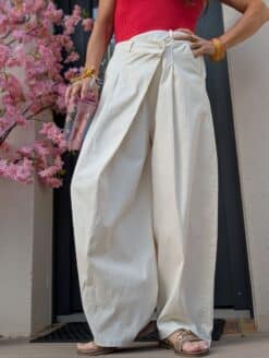 Pantalon asymétrique beige