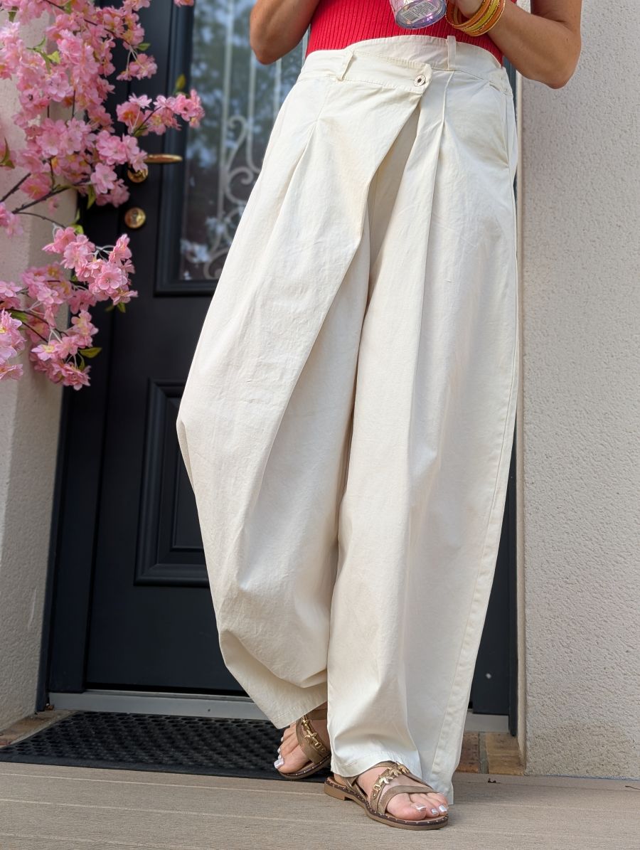 Pantalon asymétrique beige – Image 7